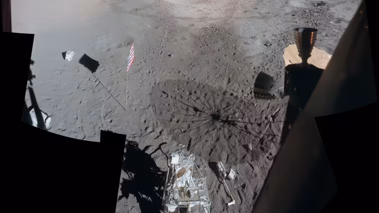 Apollo 14 nabídlo pohled z lunárního modulu Antares