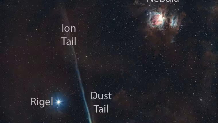Kometa R3 PanSTARRS se přiblížila k Orionu