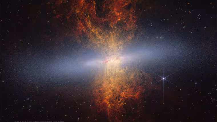 Galaxie M82 vyhání plyn do mezigalaktického prostoru