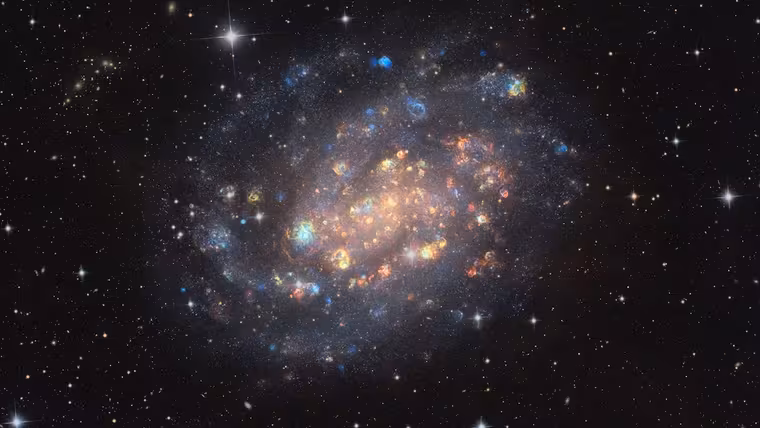 Galaxie NGC 300 je kosmickým drahokamem plným hvězd a plynu
