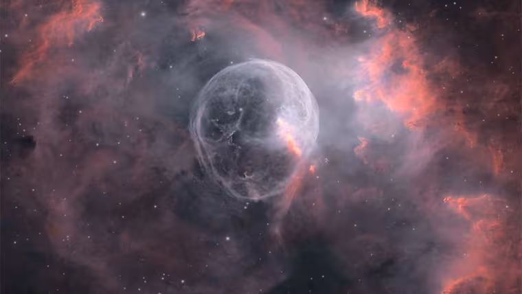 Bublinová mlhovina NGC 7635 roste ve hvězdném větru